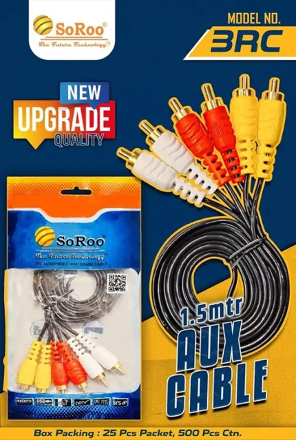3 RCA Male to Male 3 RCA Audio Video AV Cable