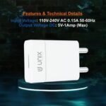 UNIX UX-109 1AMP Single USB Wall Charger Adapter - Image 5