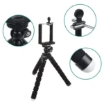 Flexible Mini Portable Tripod Stand with Universal Smartphone Clip Holder - Image 2